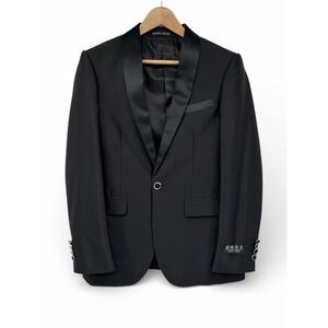 HUGO BOSS Black Tuxedo Jacket Men's 38R EU 48 Wool Blend Satin Lapel Blazer NWT